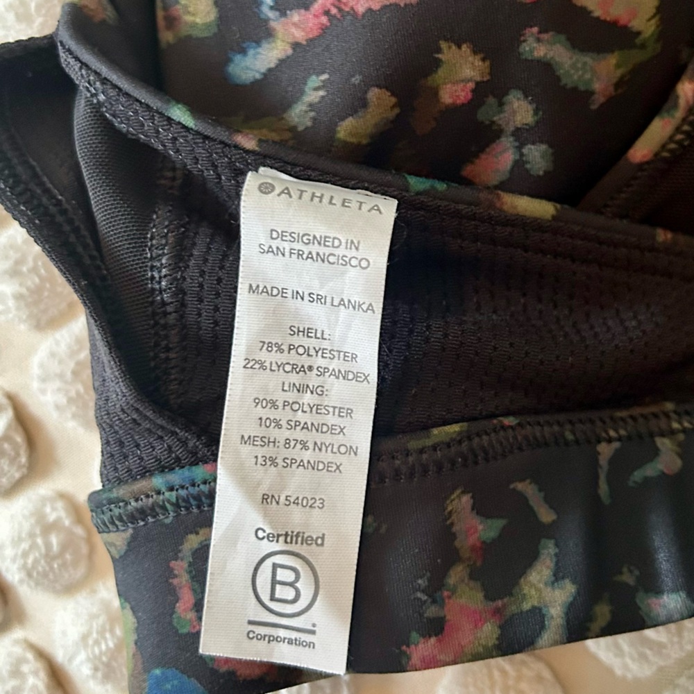 Athleta Contender Cheetah Print Racerback Sports Bra Removable Padding X… - Picture 7 of 7